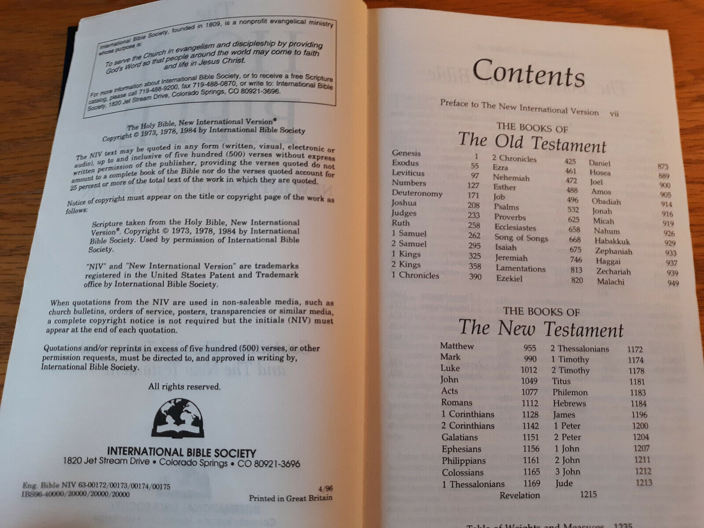 1984 Holy Bible New International Version, International Bible Society D