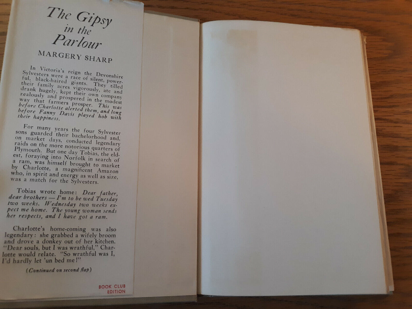 The Gipsy In The Parlour Margery Sharp 1953 Hardcover Book Club Edition Dust Jac