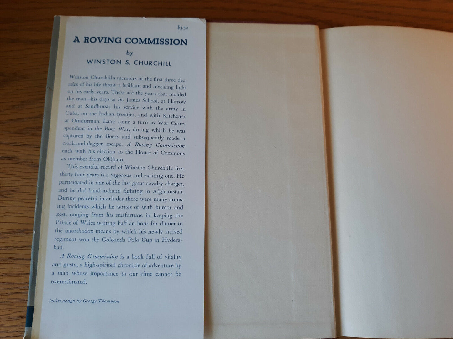 A Roving Commission Winston Churchill 1951 Hardcover Dust Jacket