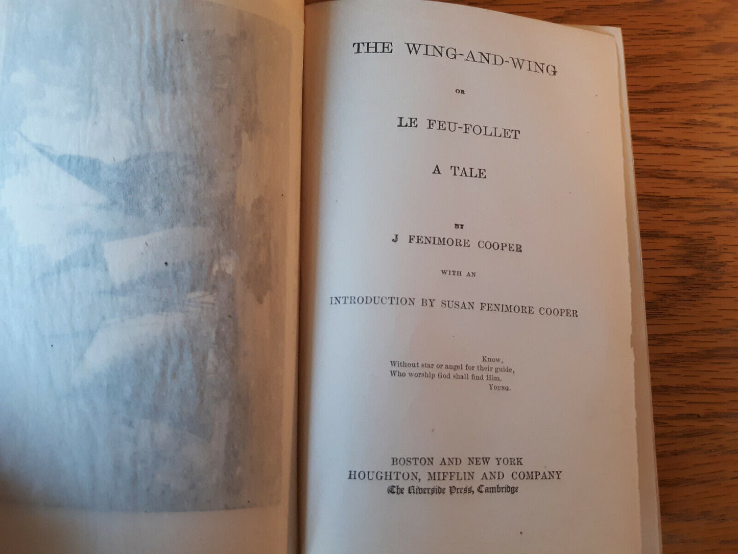 The Wing And Wing J Fenimore Cooper Houghton Mifflin Hardcover