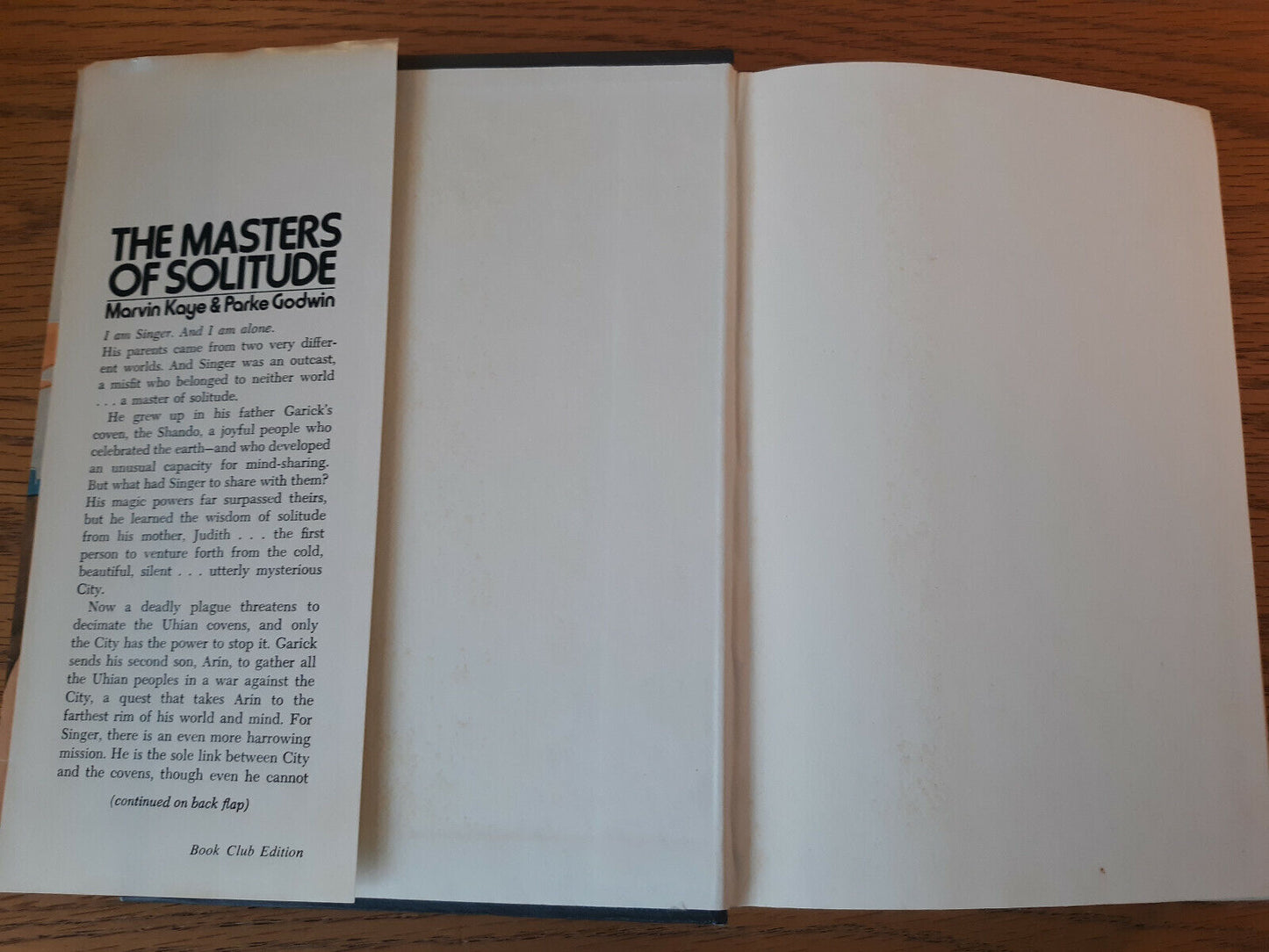 The Masters Of Solitude Marvin Kaye and Parke Godwin 1978 Book Club Ed Doubleday