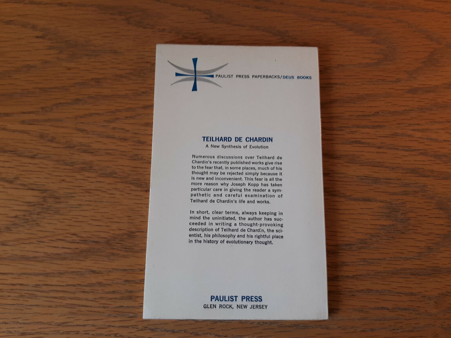 A New Synthesis Of Evolution Teilhard De Chardin 1968 Paperback Joseph Kopp