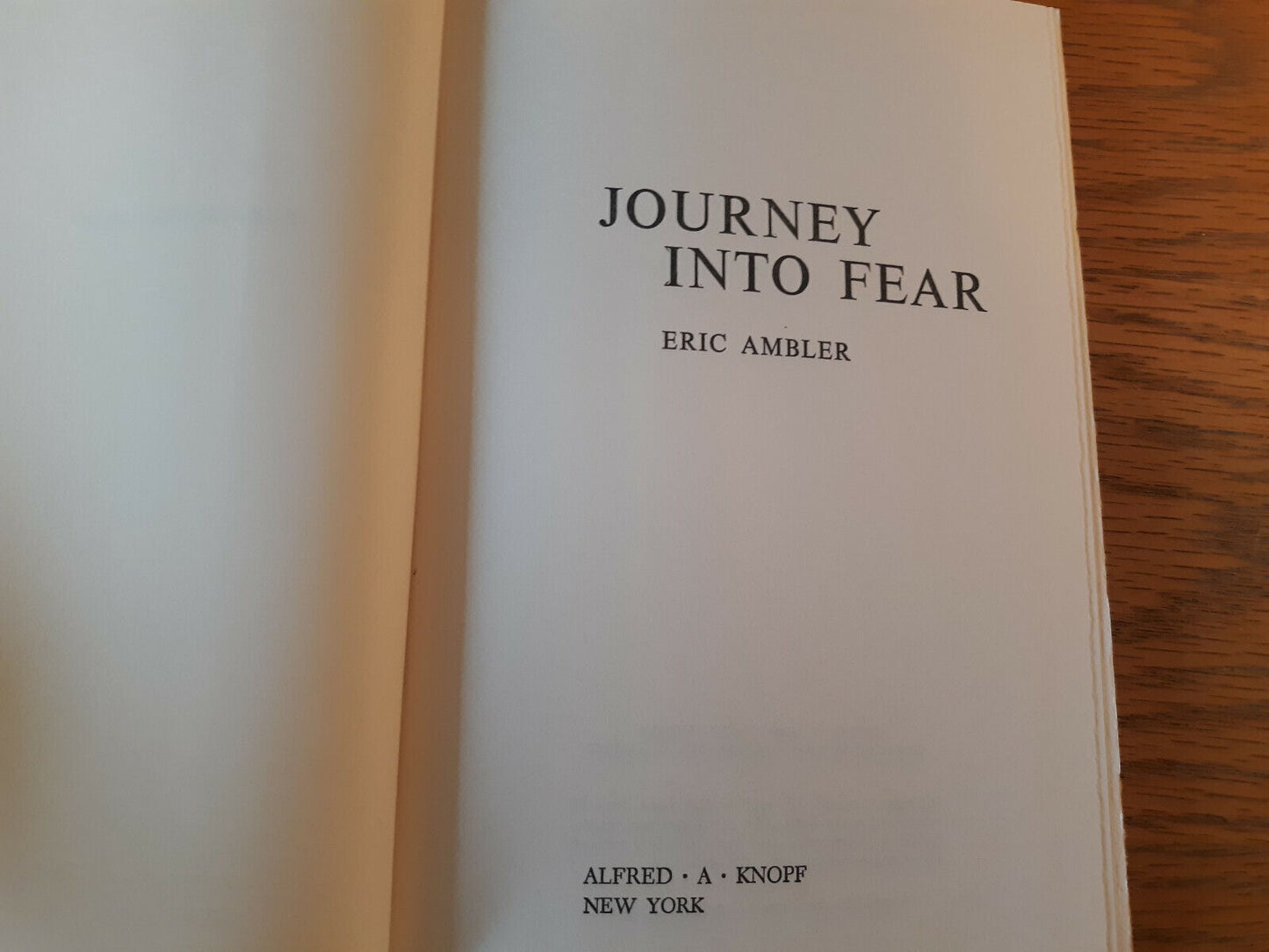 Journey Into Fear Eric Ambler 1968 Alfred A Knopf Hardcover