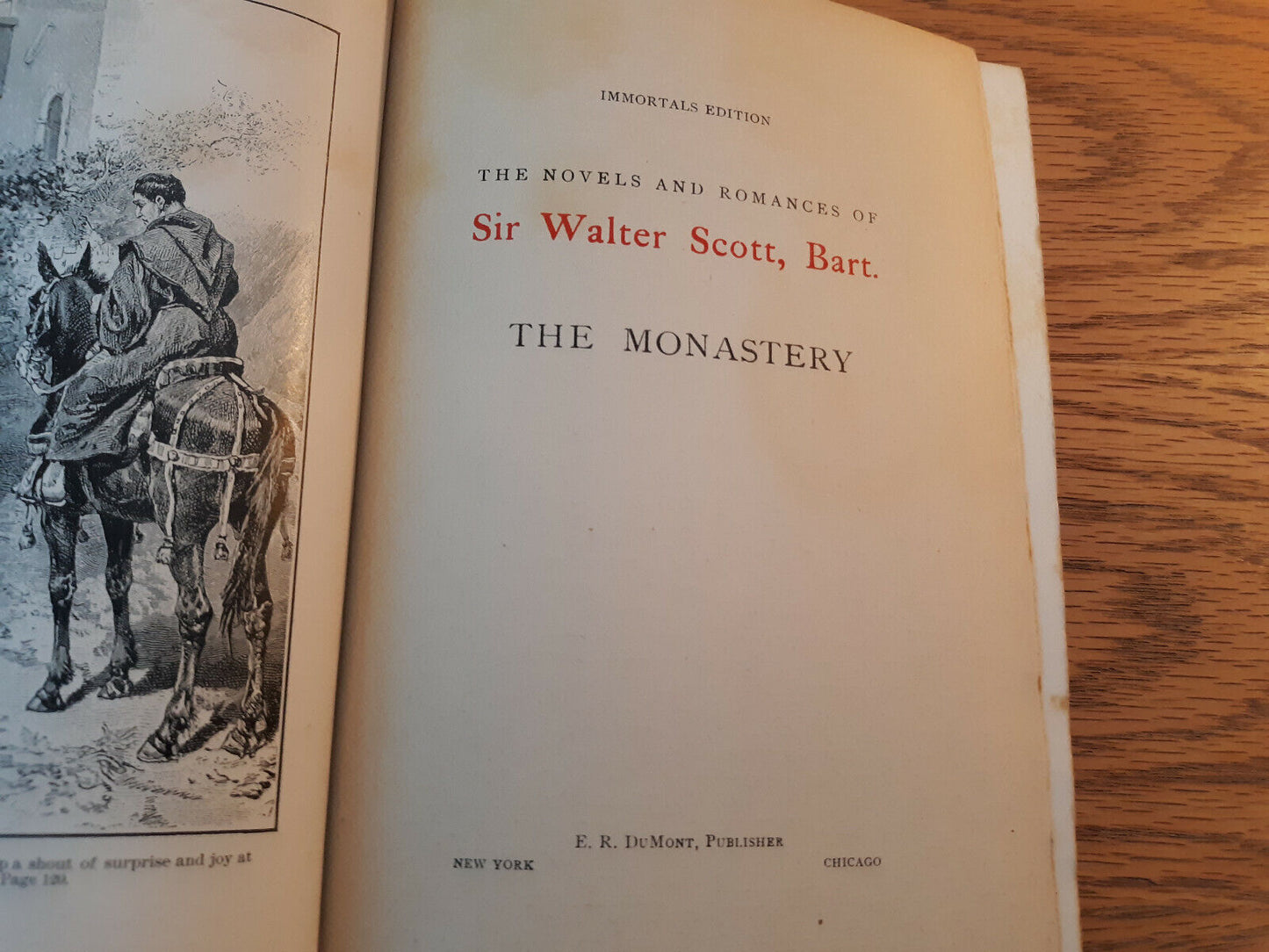 Sir Walter Scott Immortals Edition E R DuMont Hardcover The Monastery