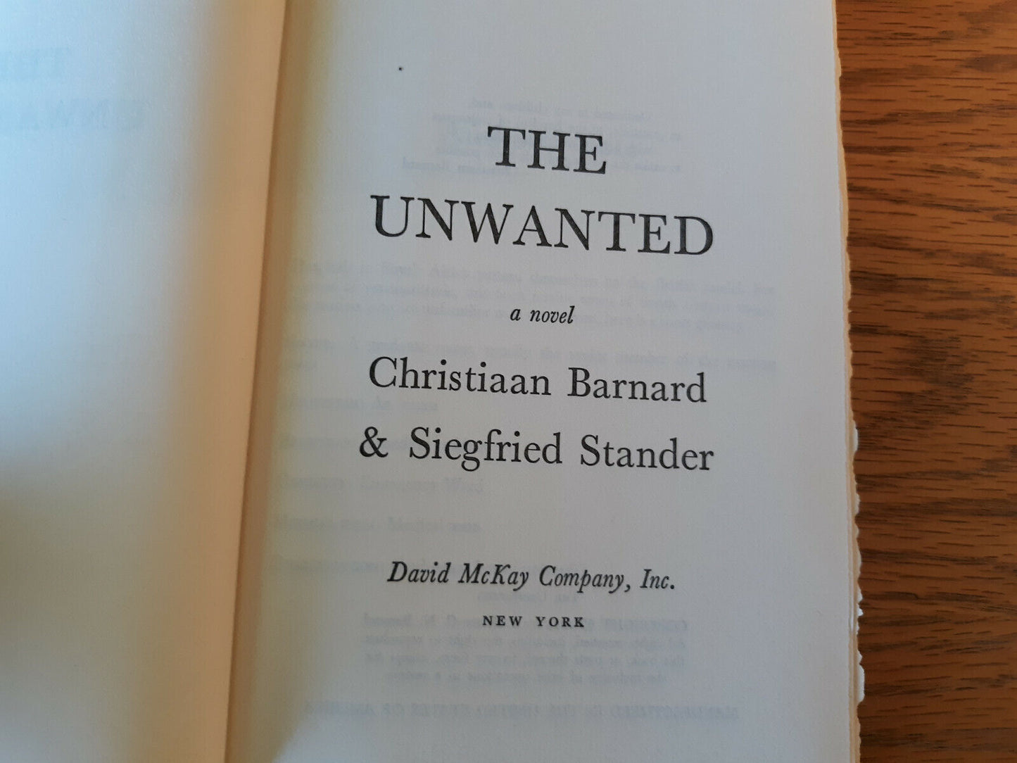 The Unwanted Christiaan Barnard 1975 Hardcover Book Club Edition Dust Jacket