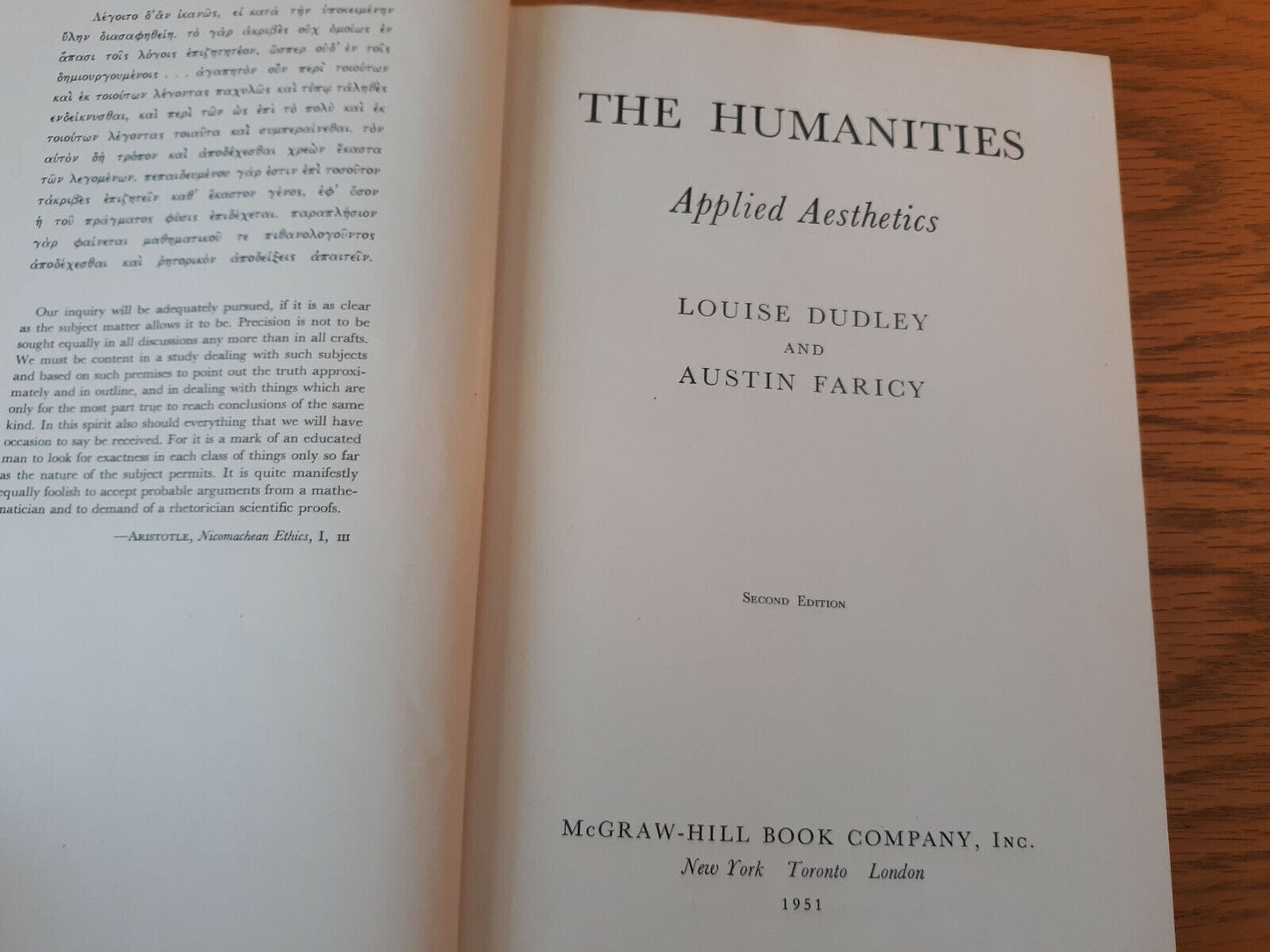 The Humanities Applied Aesthetics Louise Dudley 1951 Hardcover