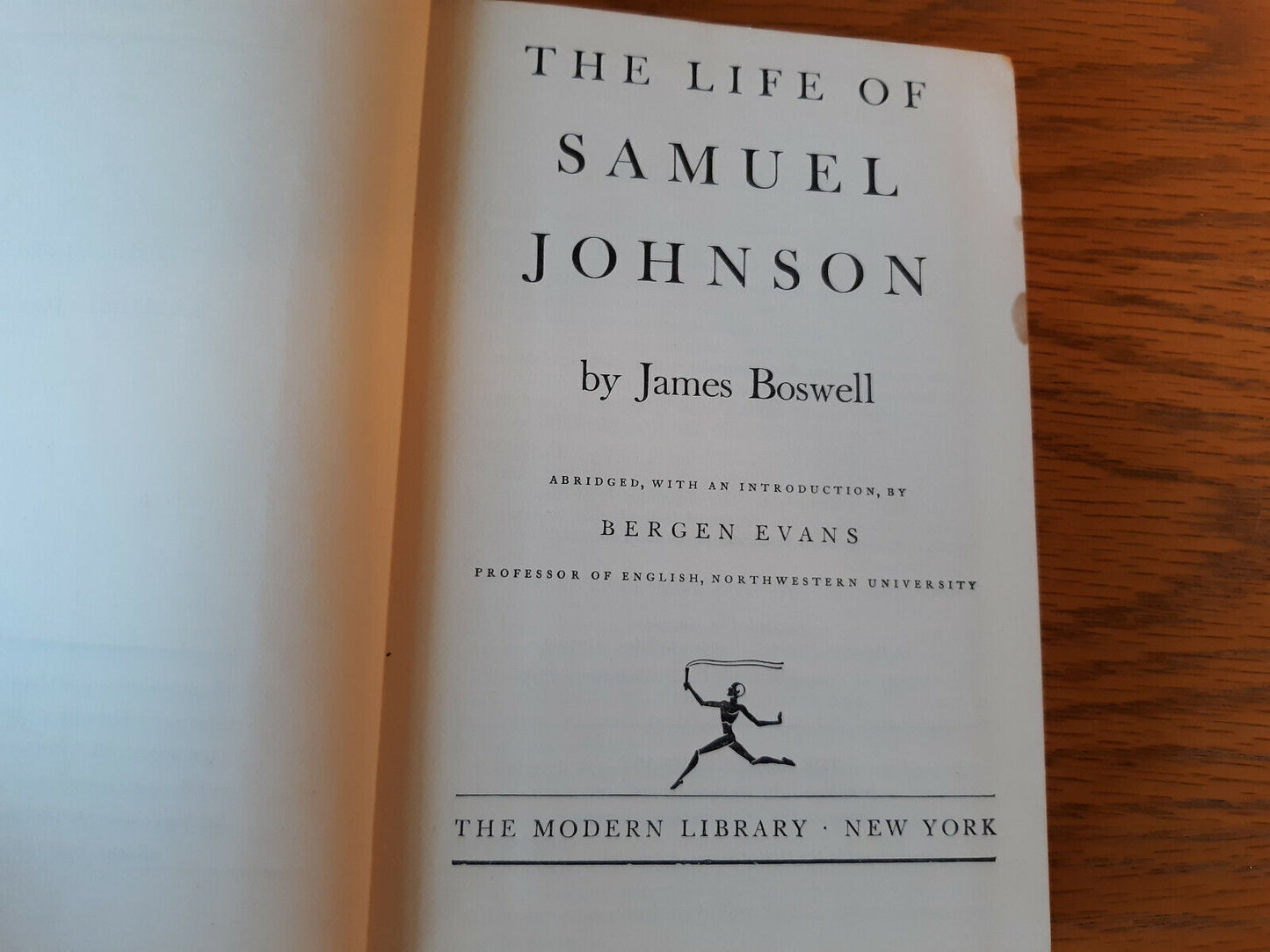 The Life Of Samuel Johnson James Boswell Modern Library 1952 Hardcover