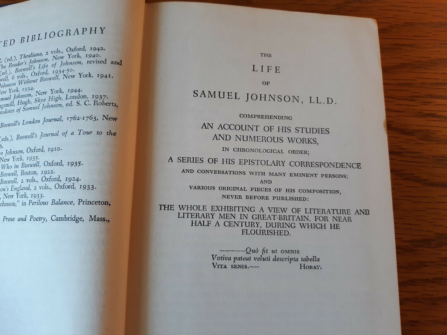 The Life Of Samuel Johnson James Boswell Modern Library 1952 Hardcover