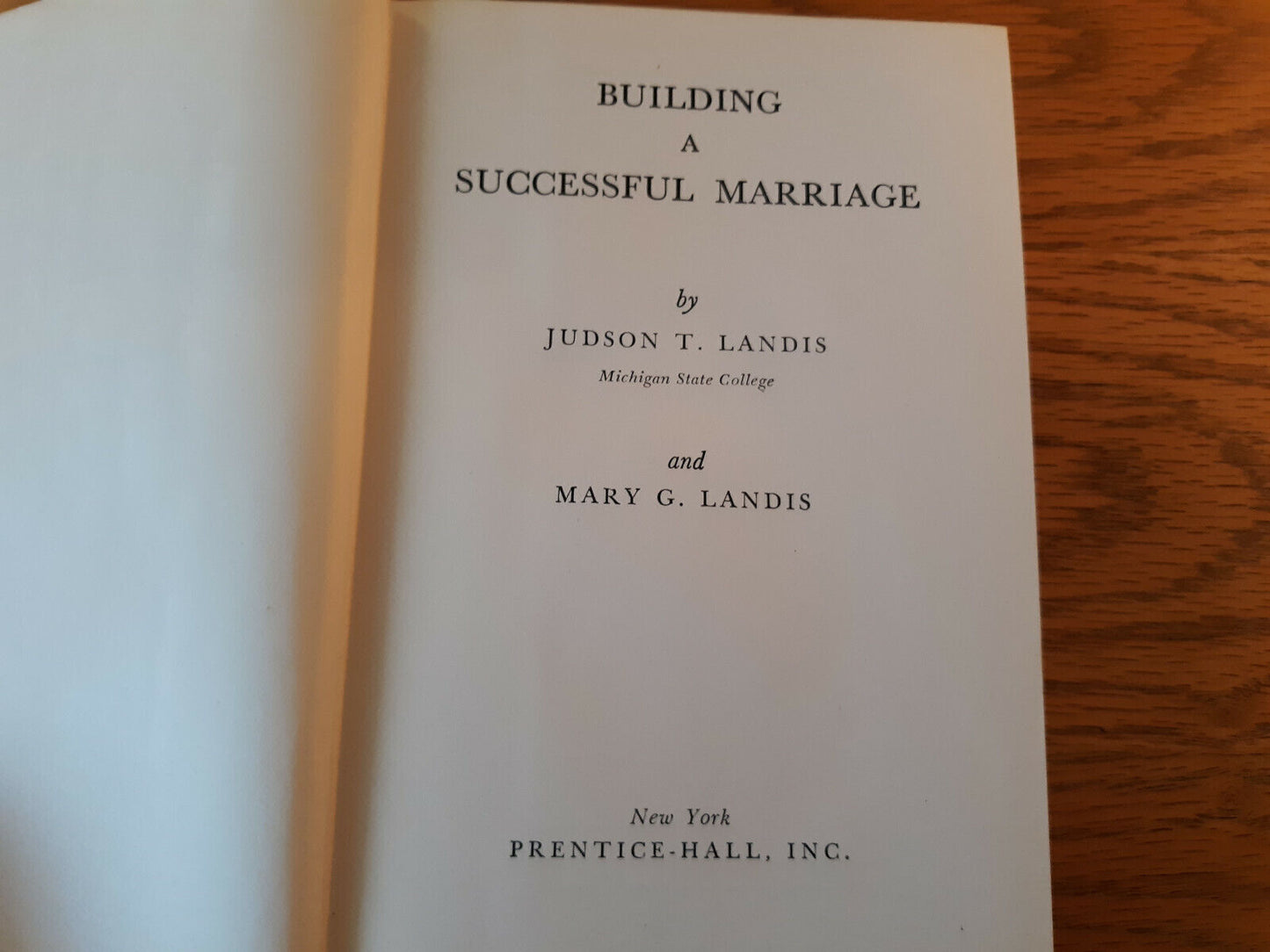 1949 Building A Successful Marriage Judson T. Landis Mary Landis Prentice Hall