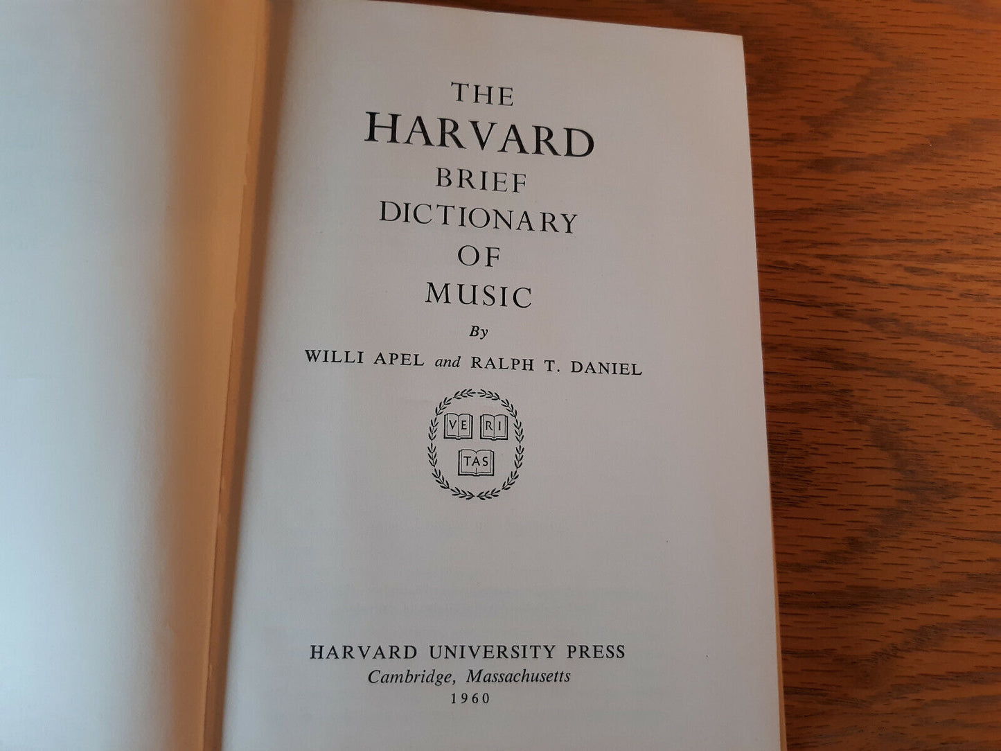 The Harvard Brief Dictionary of Music by Apel and Daniel 1960