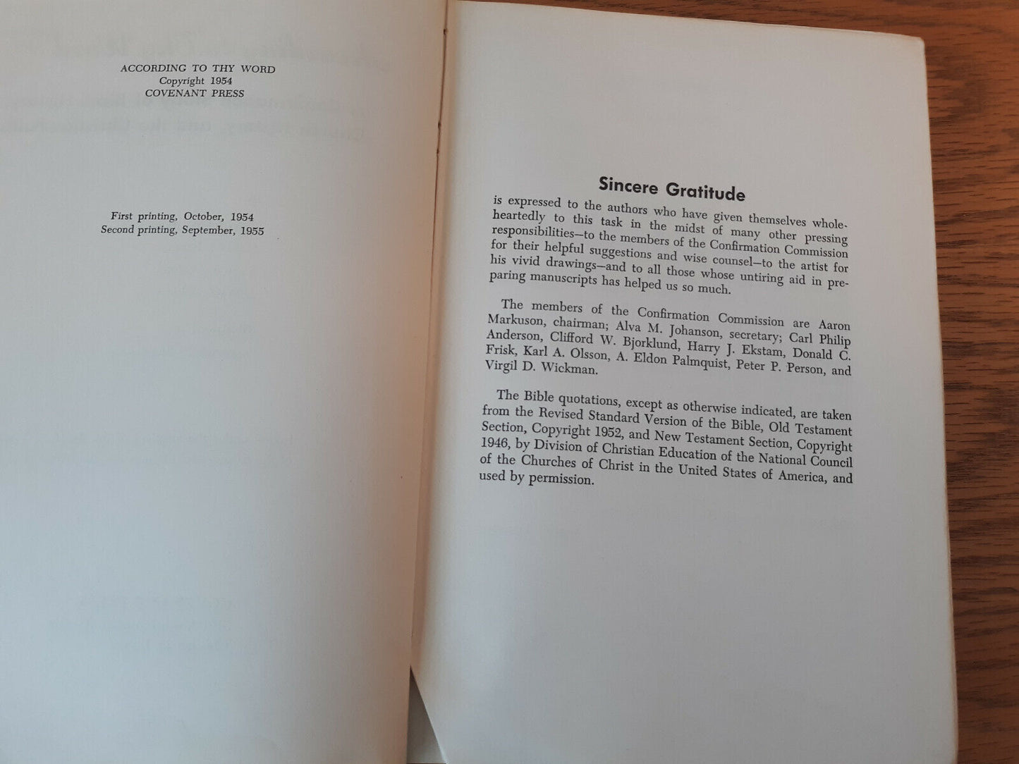 According To Thy Word Clifford Bjorklund 1955 Covenant Press Hardcover