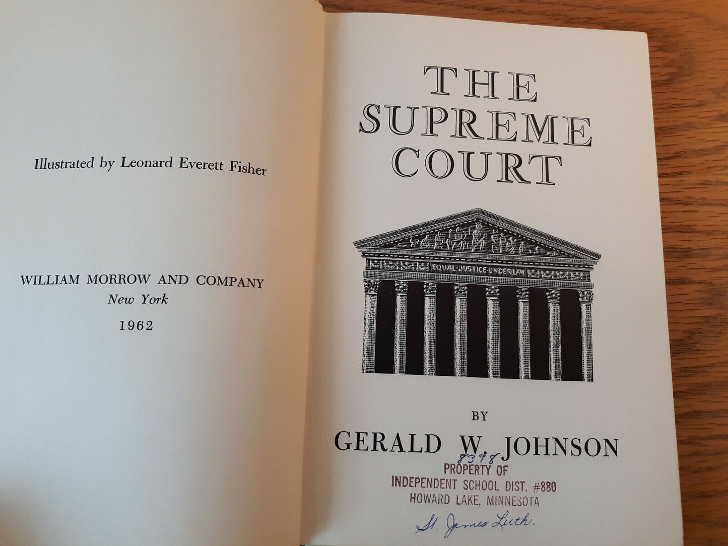 The Supreme Court Gerald W Johnson 1962 William Morrow Hardcover