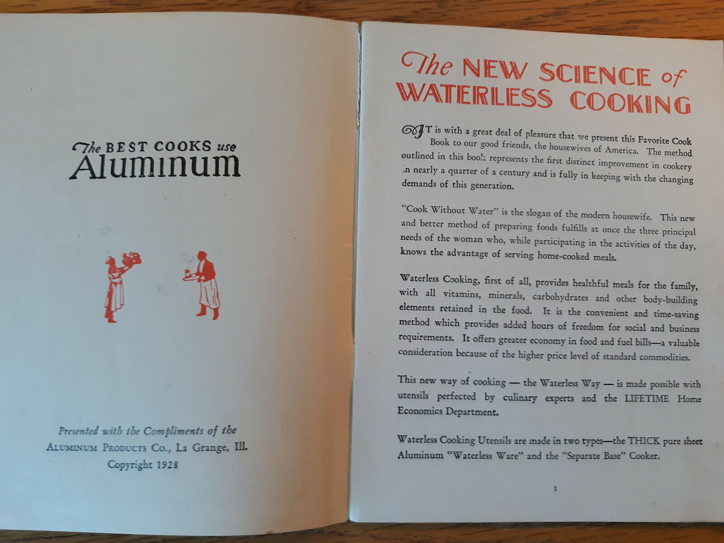 The New Science of Waterless Cooking 1928 Recipe Booklet Aluminum Ware Products