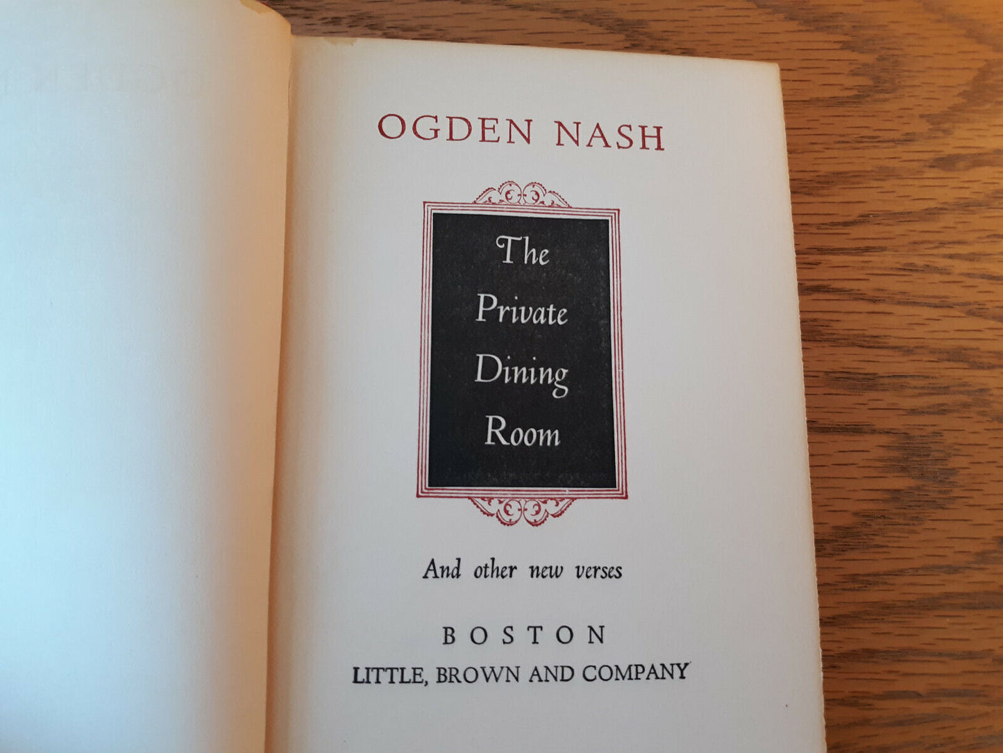 The Private Dining Room Ogden Nash 1953 Hardcover Little, Brown