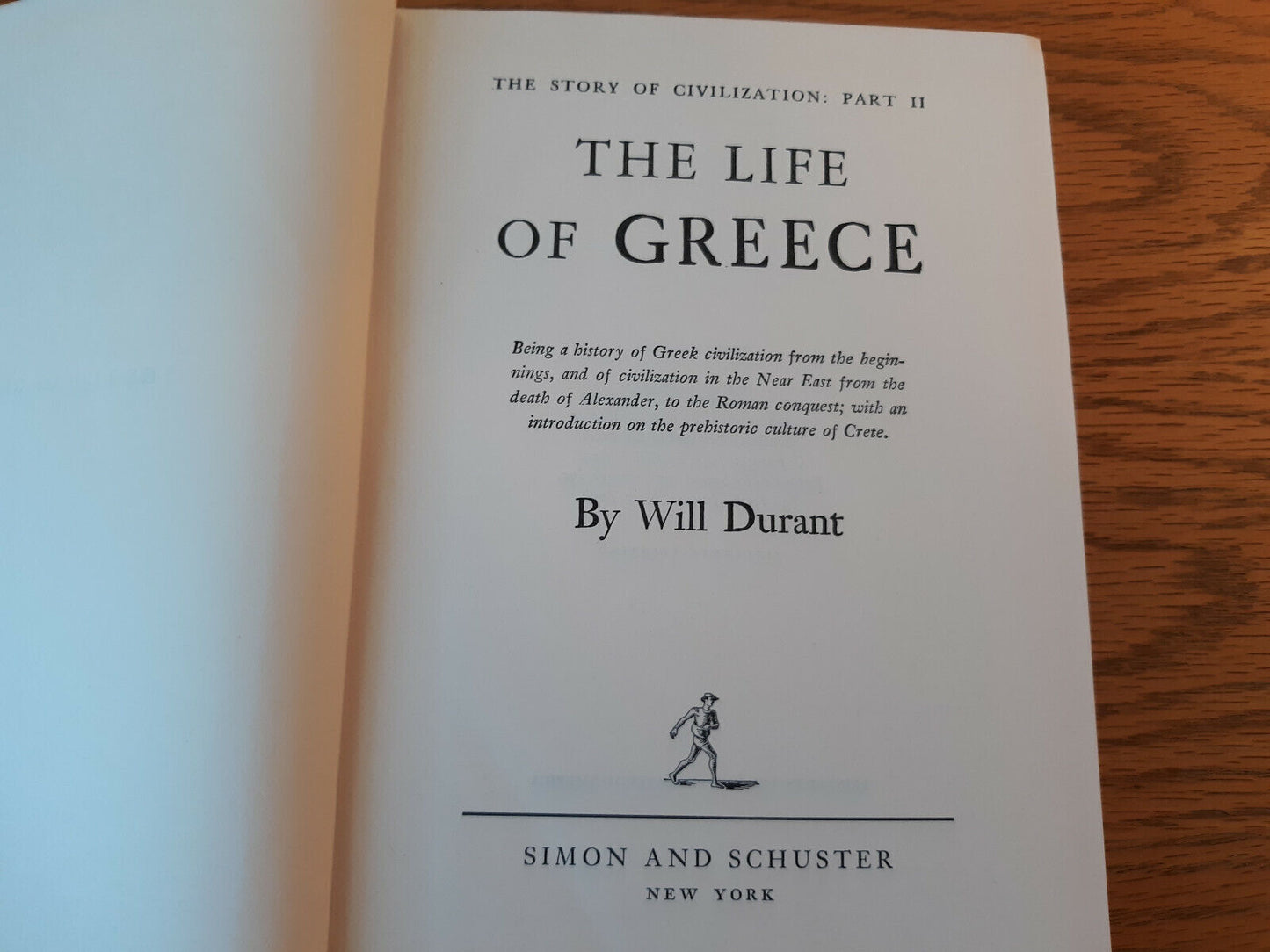 The Story of Civilization: Part II, The Life of Greece (Will Durant, 1939 HC)