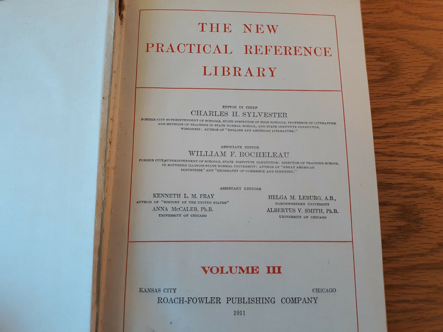 The New Practical Reference Library 1911 Volume III Hardcover