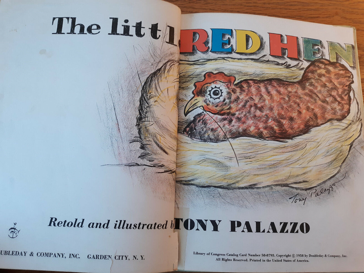 The Little Red Hen Tony Palazzo 1958 Hardcover Doubleday