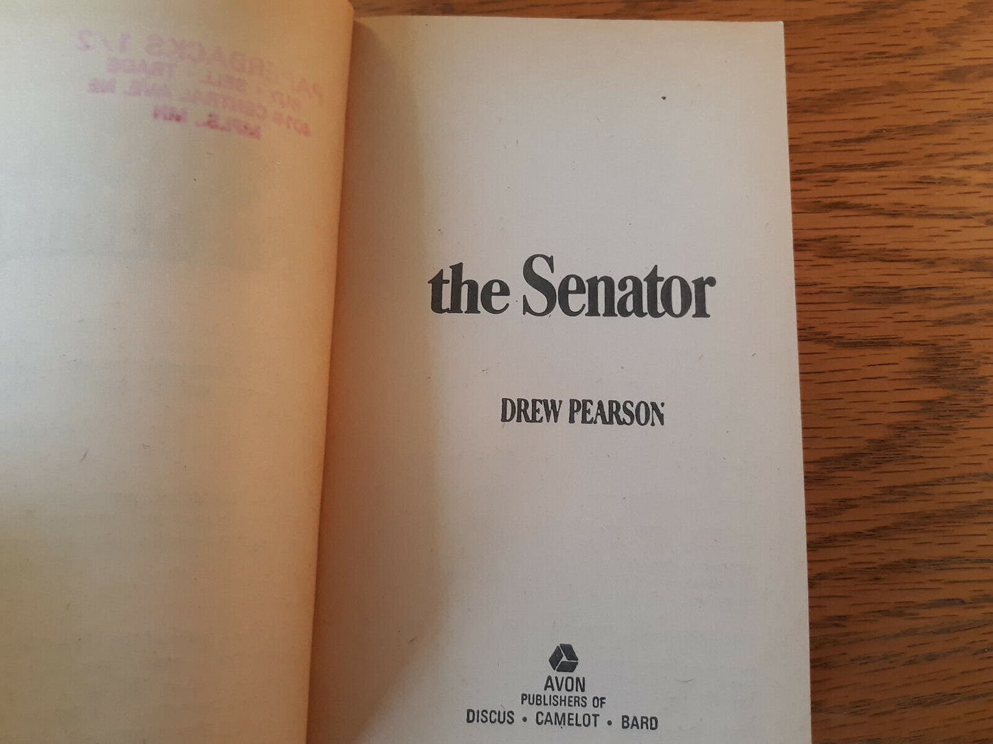 The Senator By Drew Pearson First Avon Printing September 1969 Paperback B