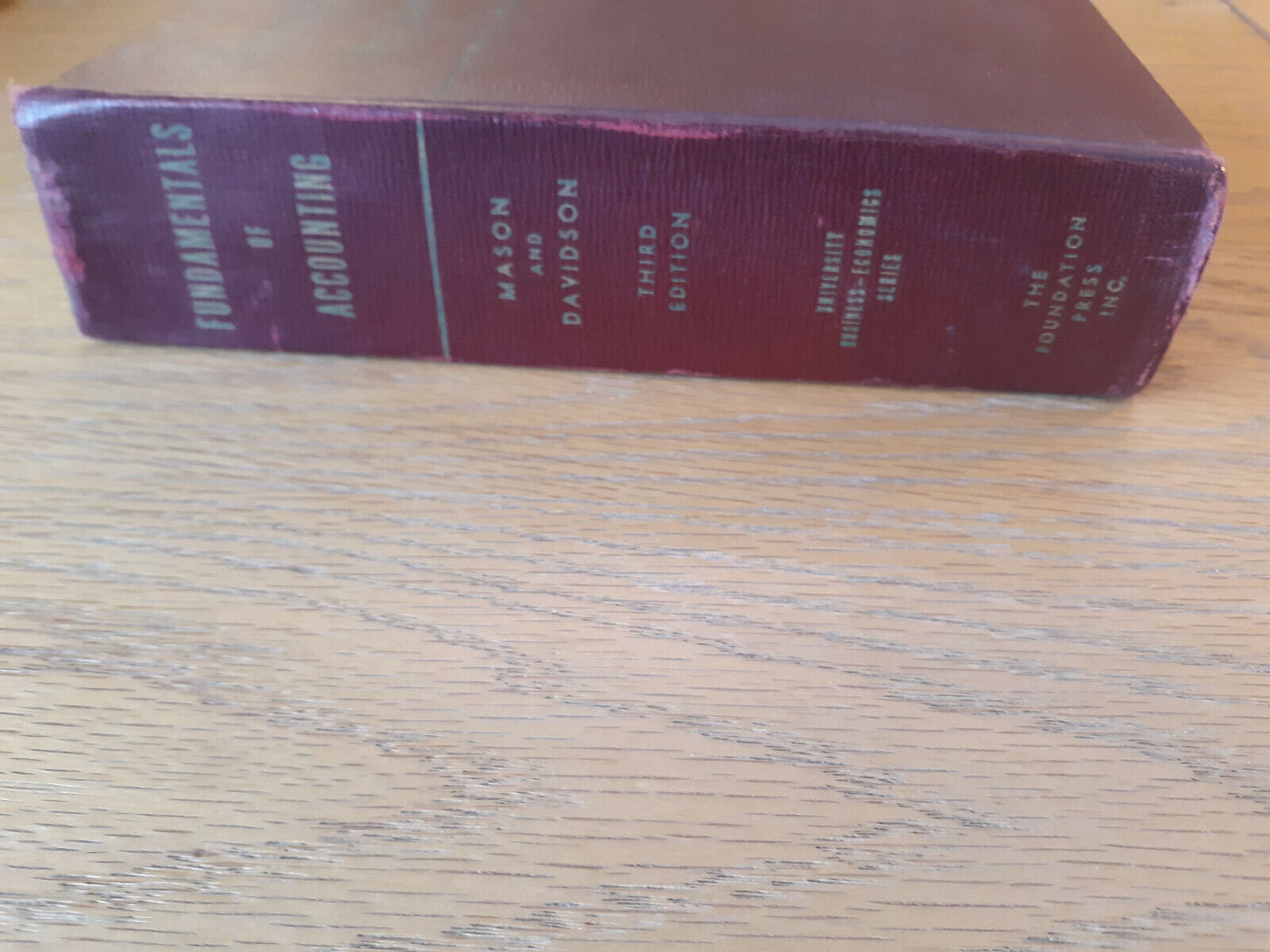 Fundamentals Of Accounting Mason And Davidson 1953 Hardcover Foundation Press