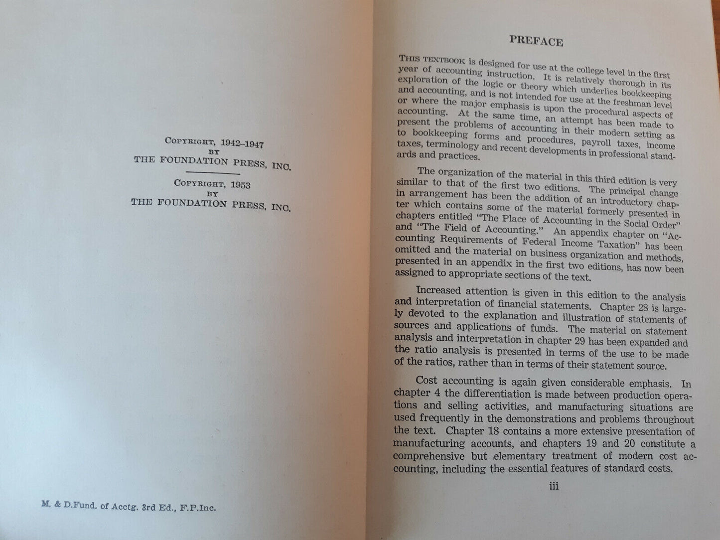 Fundamentals Of Accounting Mason And Davidson 1953 Hardcover Foundation Press