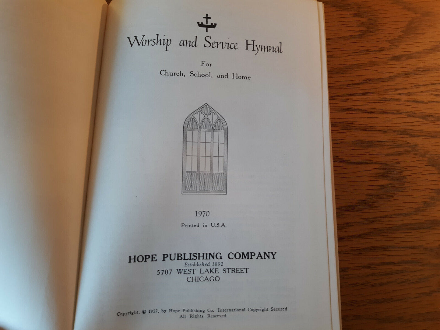 Worship and Service Hymnal for Church, School and Home 1970 Hope Publishing