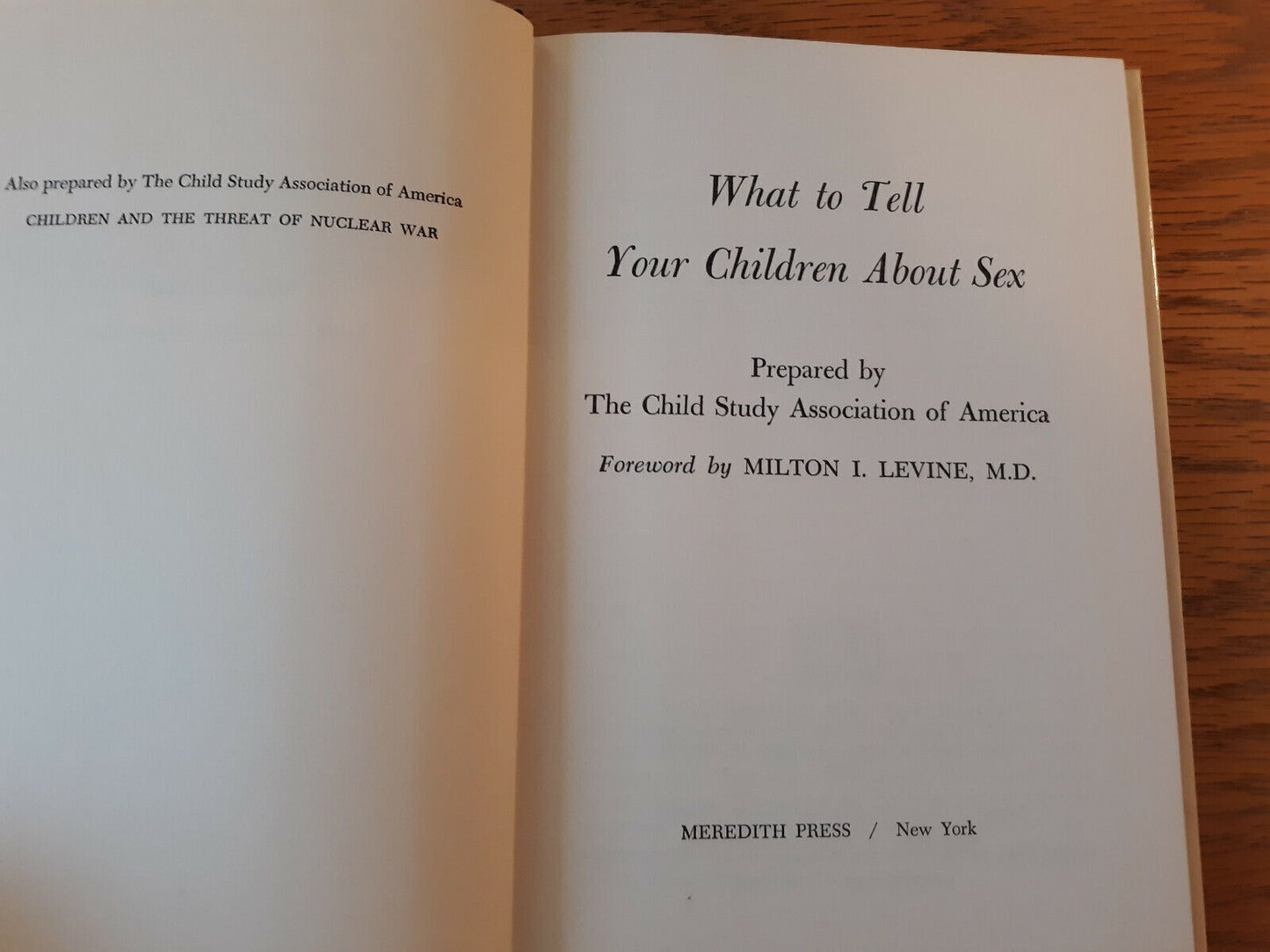 What To Tell Your Children About Sex 1968 Child Study Association Of America Mer