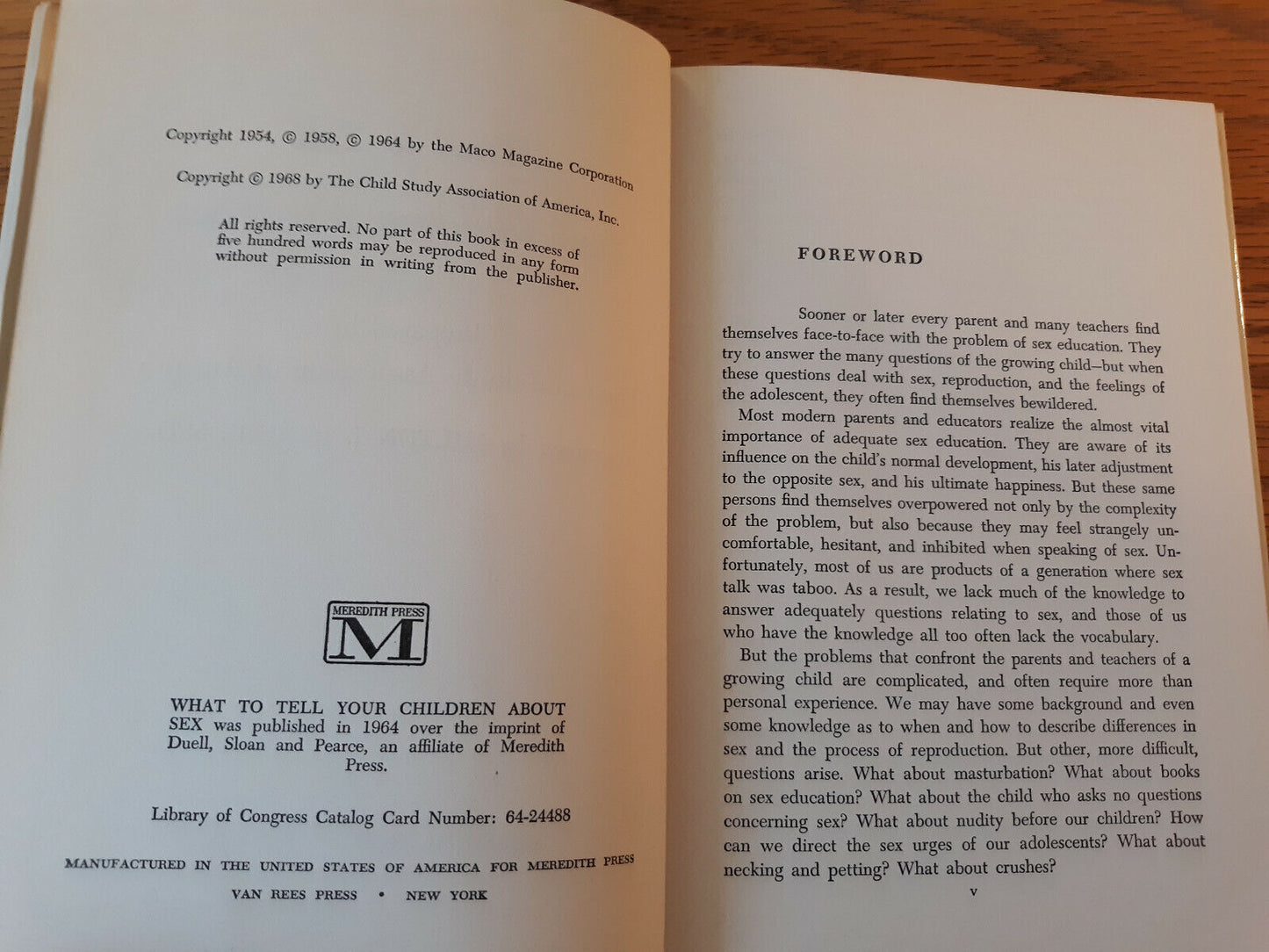 What To Tell Your Children About Sex 1968 Child Study Association Of America Mer