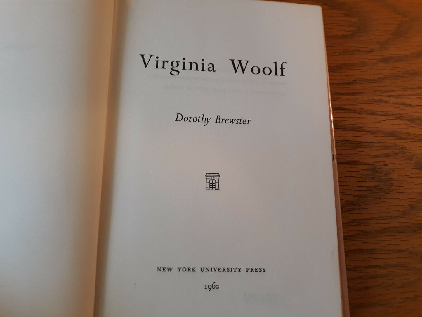 Virginia Woolf Dorothy Brewster 1962 New York University Press Hardcover Dust Ja