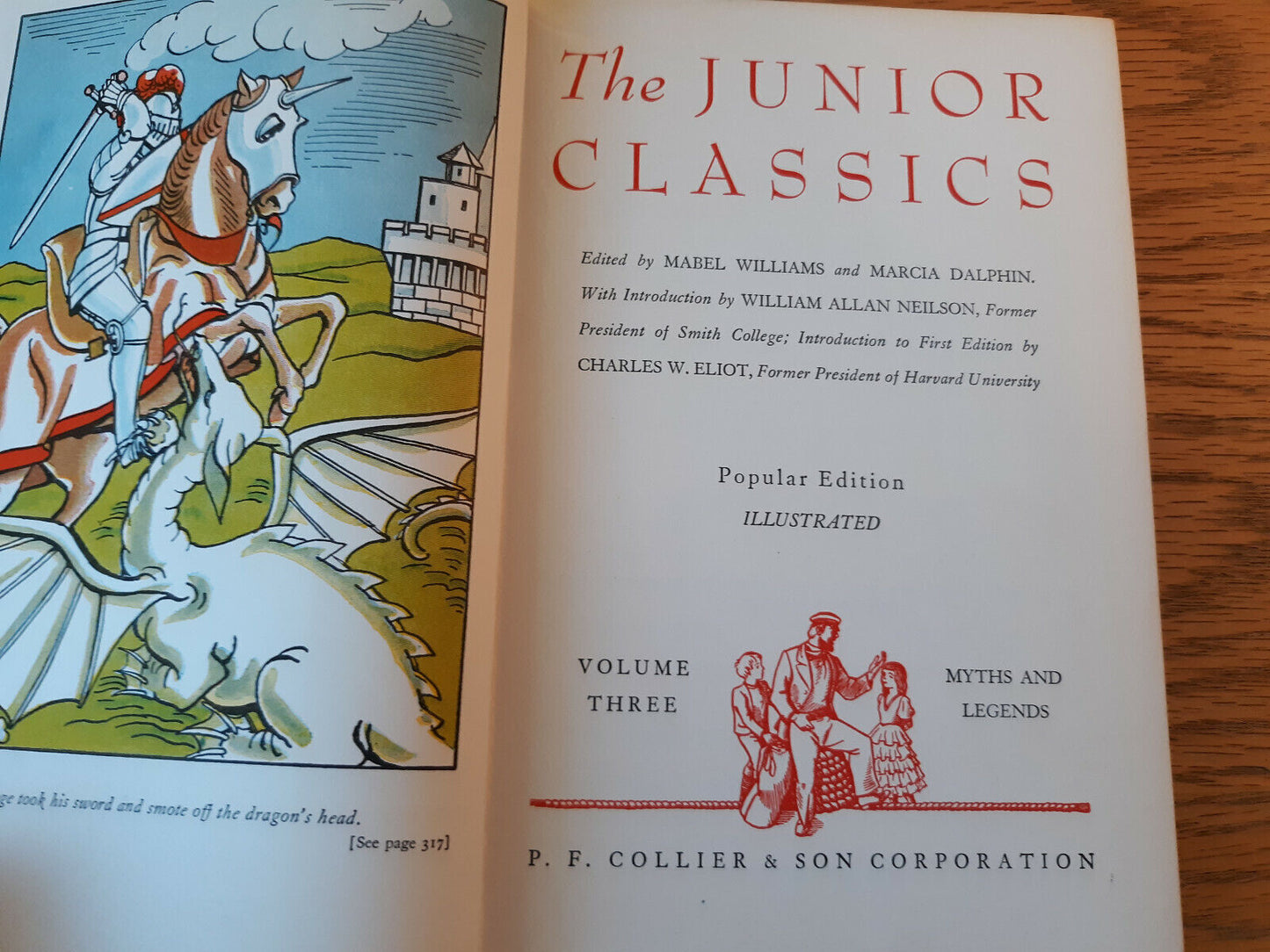 The Junior Classics Popular Edition Volume Three 1948 Hardcover P. F. Collier &