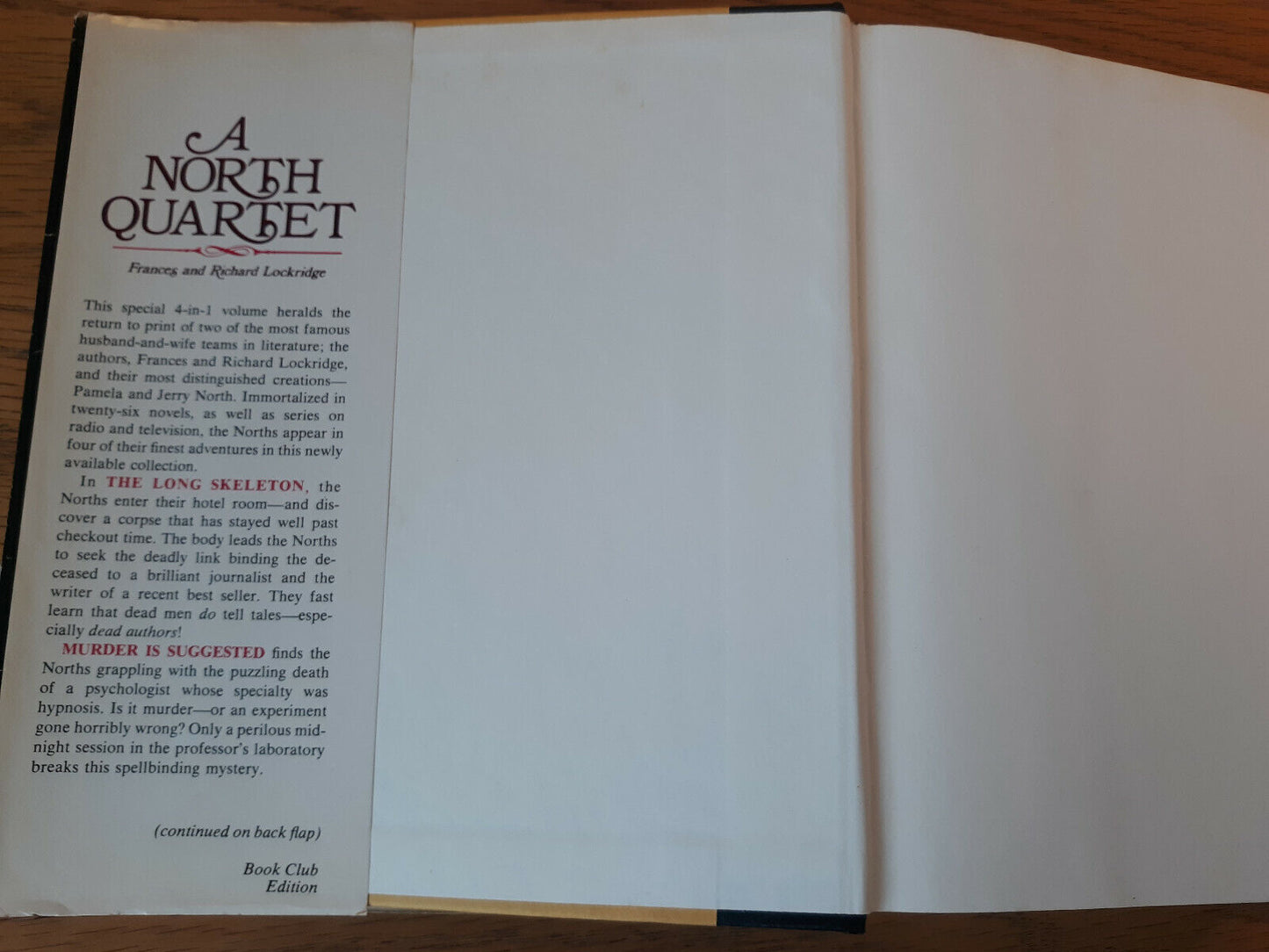 A North Quartet Frances And Richard Lockridge 1963 Book Club Edition Hardcover D