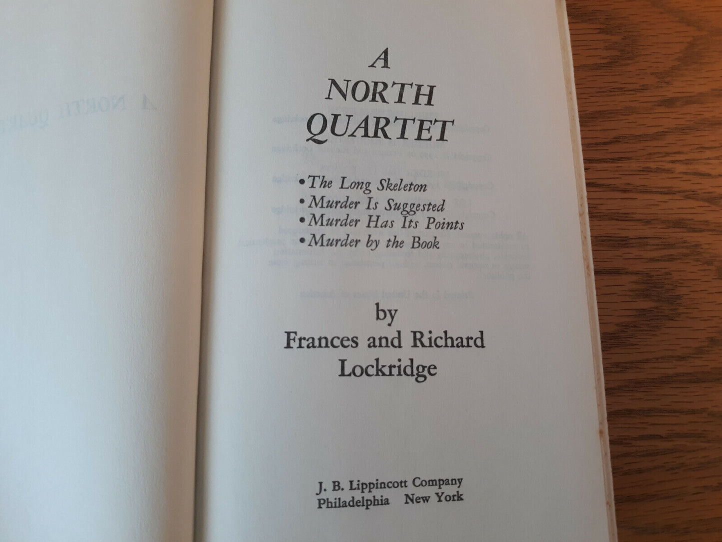 A North Quartet Frances And Richard Lockridge 1963 Book Club Edition Hardcover D