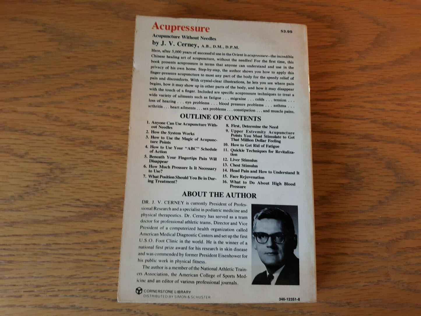 Acupressure Acupuncture Without Needles J V Cerney 1979 Paperback