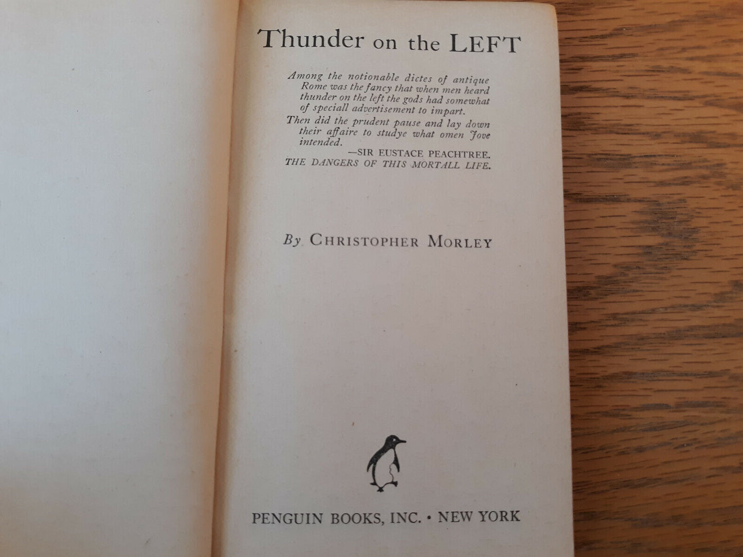 Thunder On The Left Christopher Morley 1946 Paperback Penguin Books