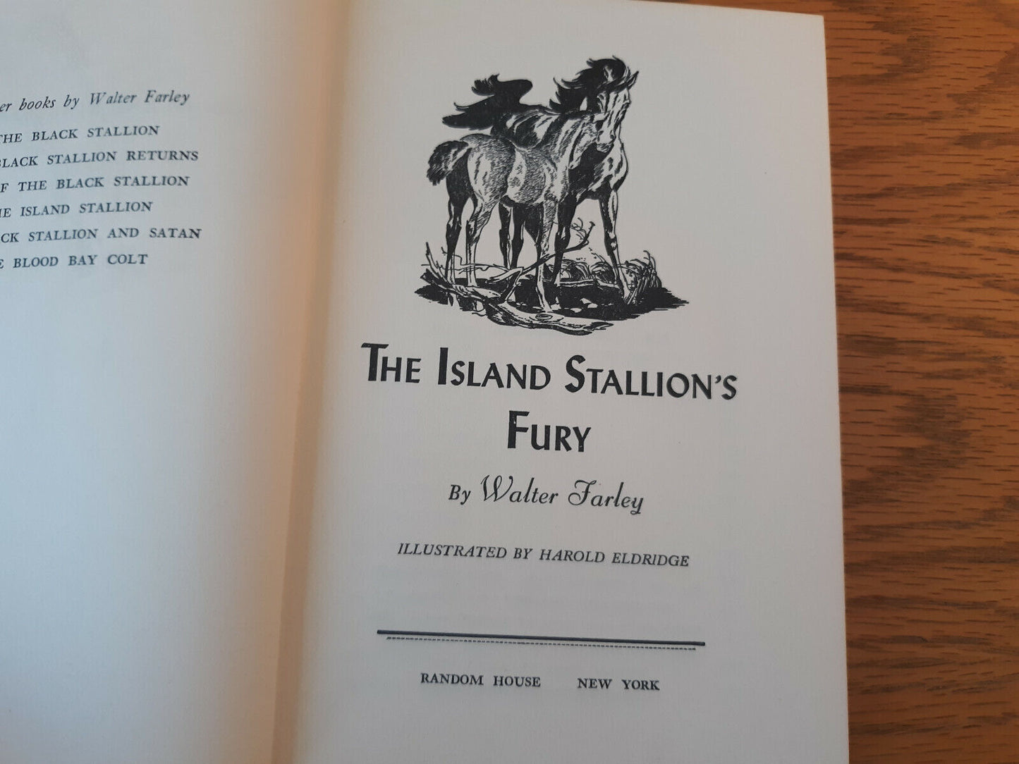 The Island Stallion's Fury Walter Farley 1951 Hardcover Random House