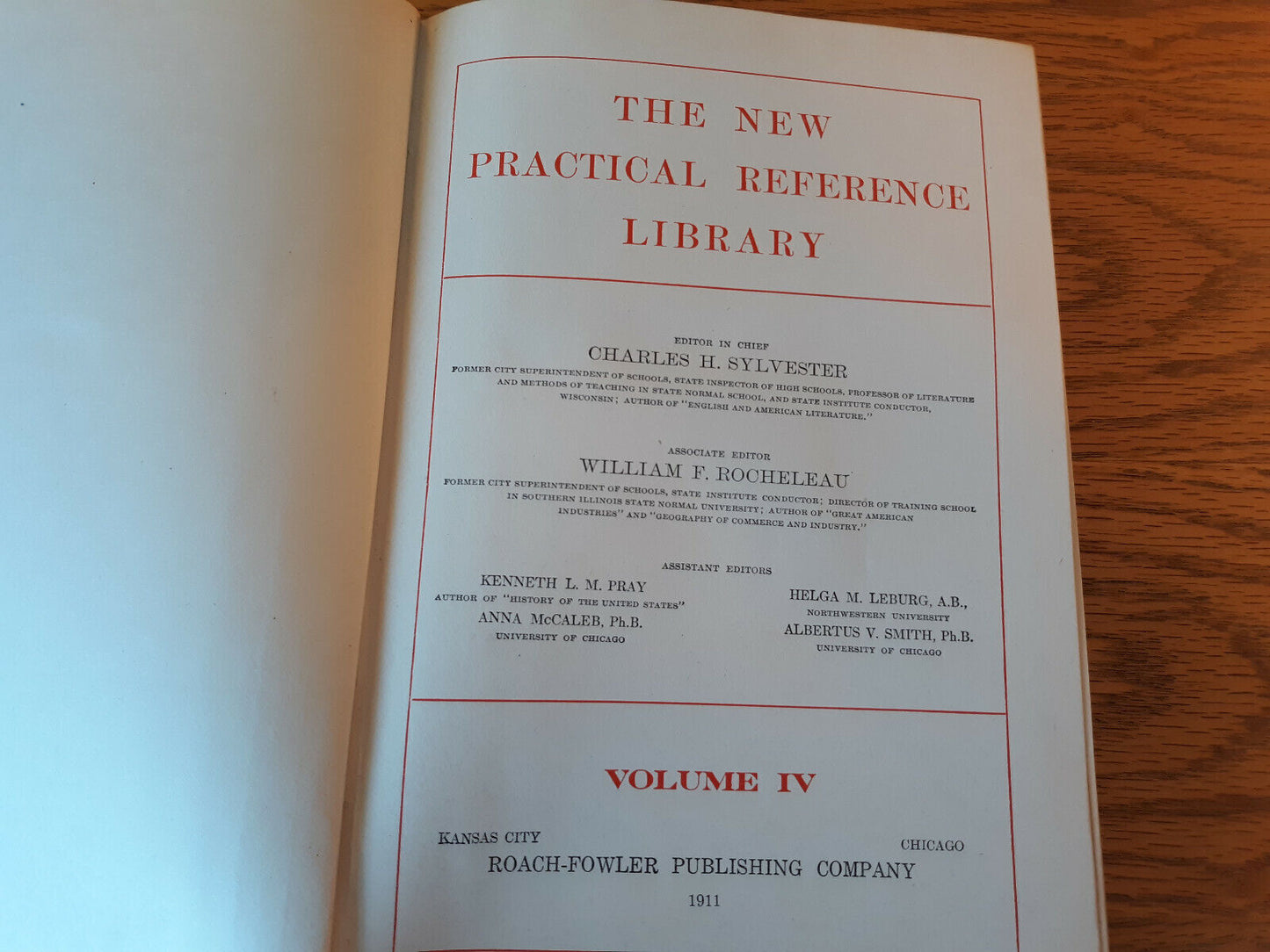 The New Practical Reference Library 1911 Volume IV Hardcover