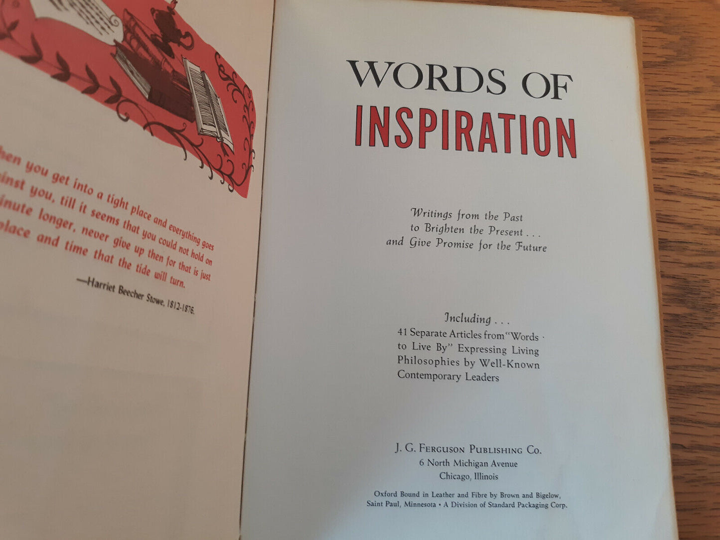 Words Of Inspiration 1963 Writings From The Past To Brighten The Present Leather