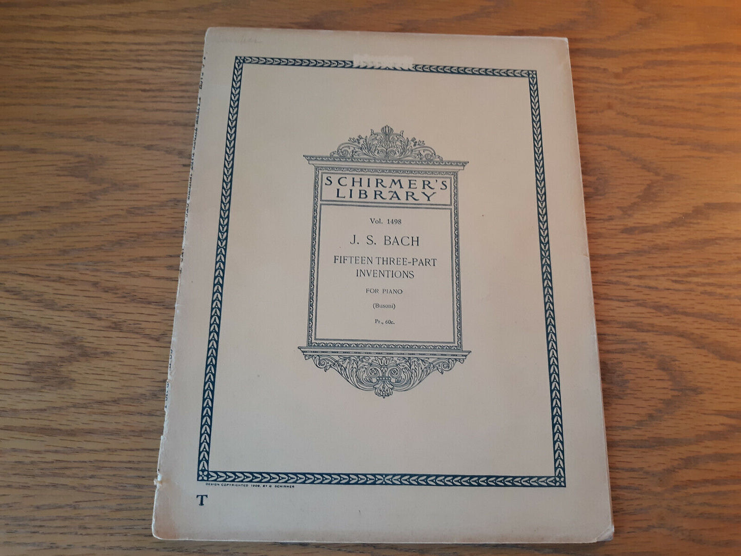 Fifteen Three-Parts Inventions For Piano Johann Sebastian Bach 1926 Music