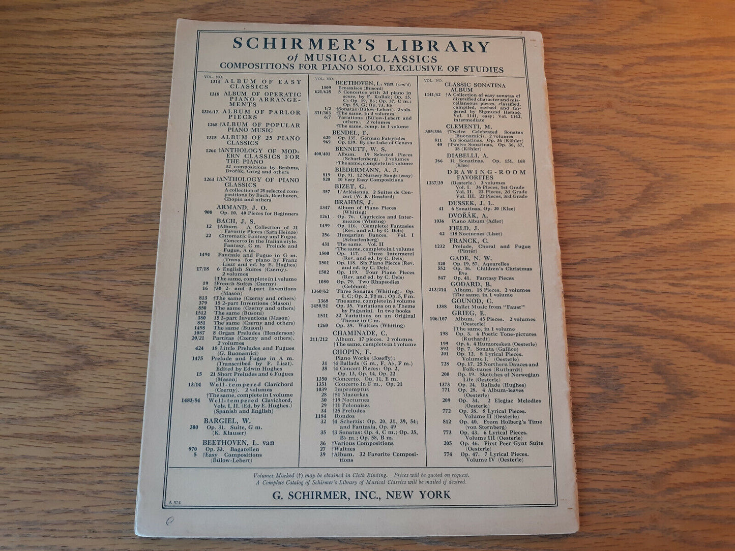 Fifteen Three-Parts Inventions For Piano Johann Sebastian Bach 1926 Music