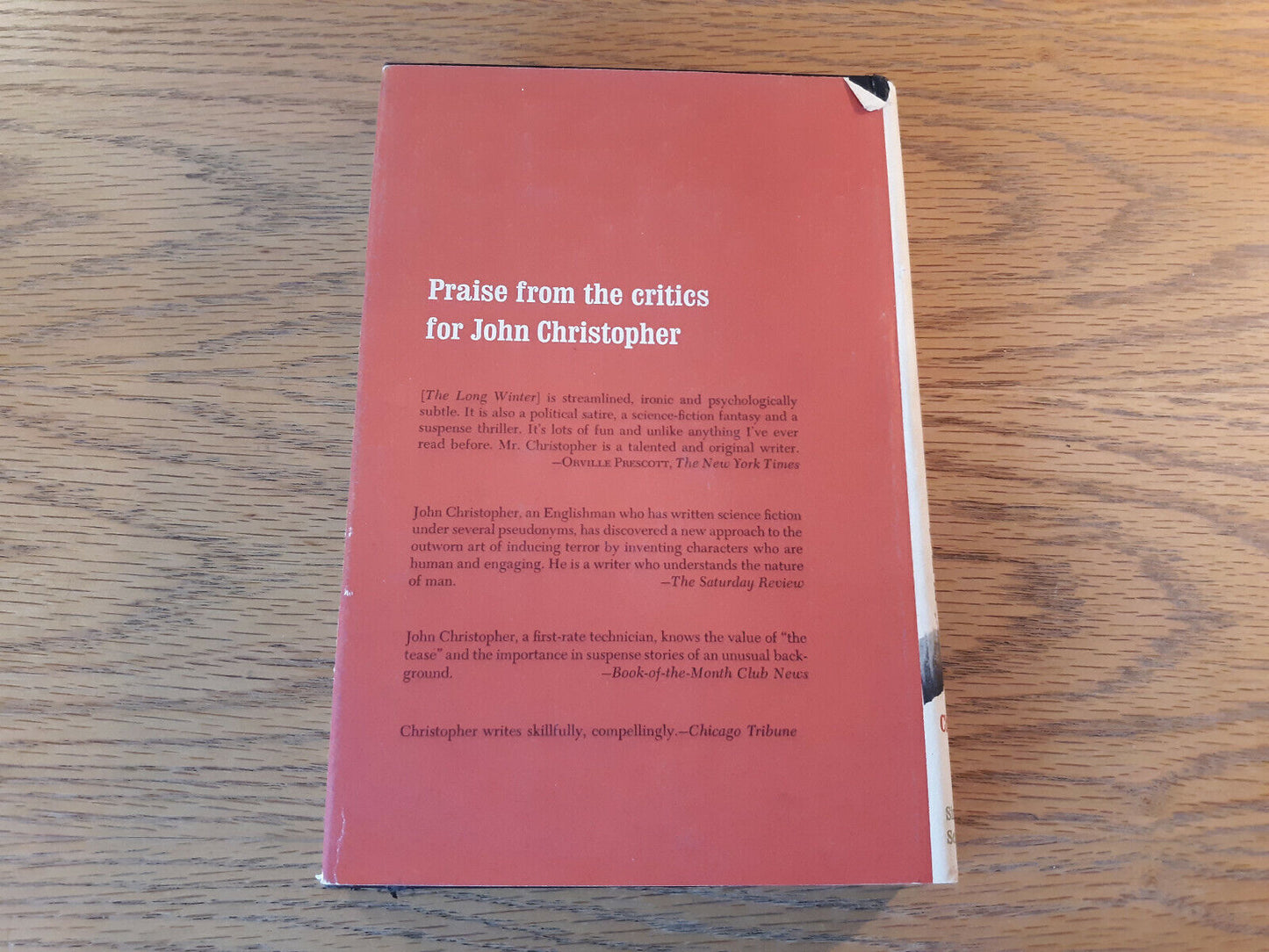 The Ragged Edge John Christopher 1965 Book Club Edition Hardcover Dust Jacket