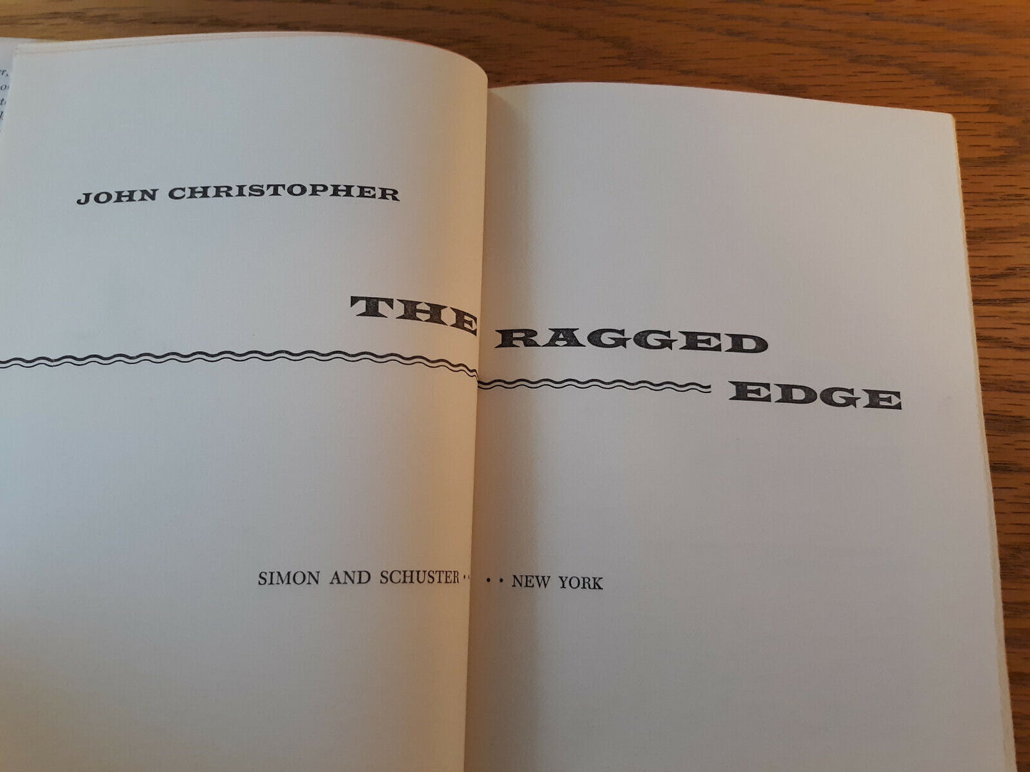 The Ragged Edge John Christopher 1965 Book Club Edition Hardcover Dust Jacket