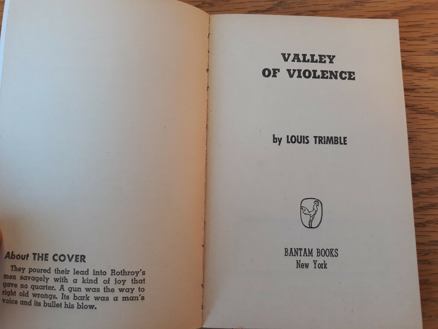 Valley Of Violence Louis Trimble 1950 Bantam Books Paperback