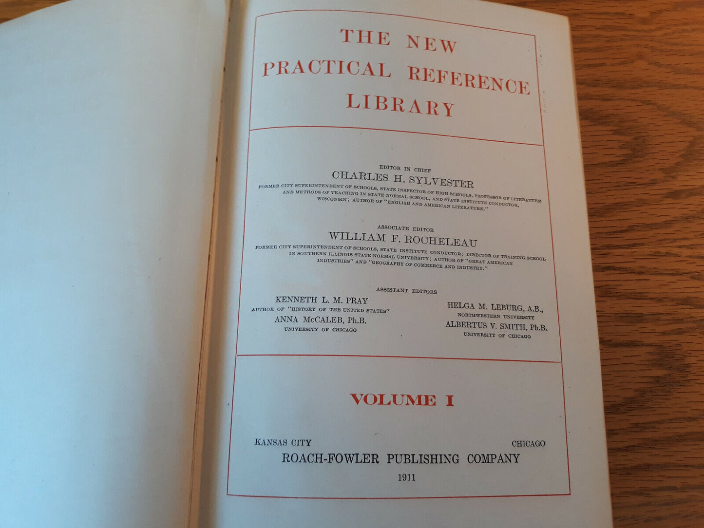 The New Practical Reference Library 1911 Volume I Hardcover