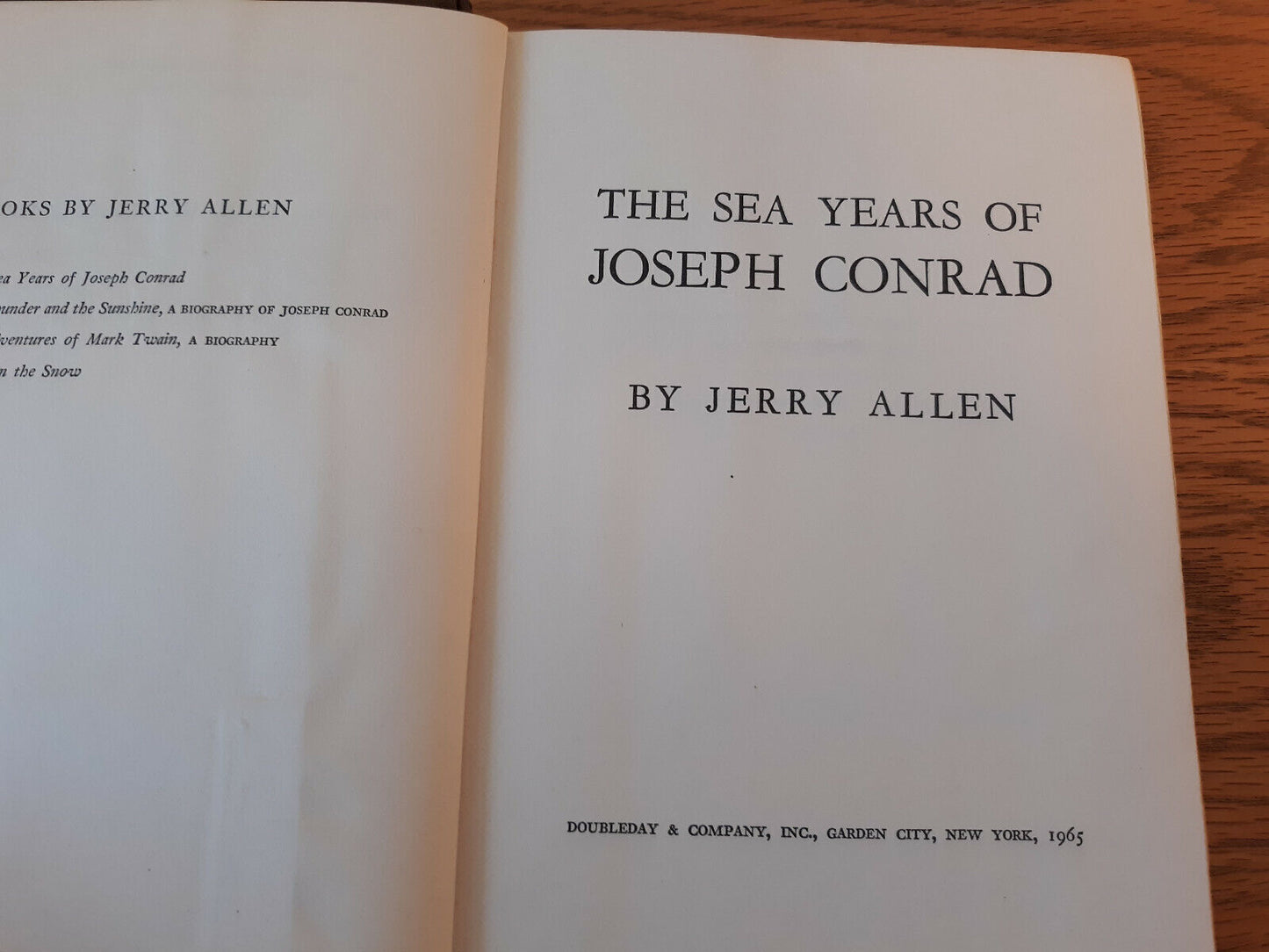 The Sea Years Of Joseph Conrad Jerry Allen 1965 Doubleday 1st Ed Hardcover Dust