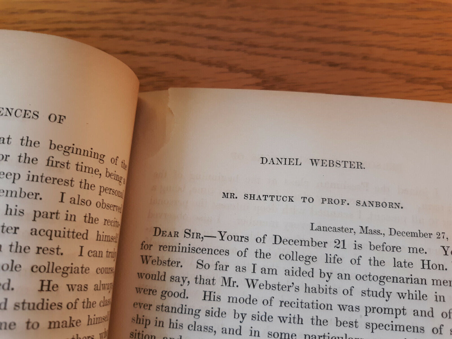 The Private Correspondence Of Daniel Webster Volume I 1857 Hardcover Little, Bro