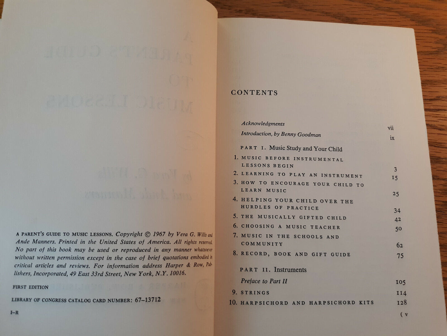 A Parent's Guide To Music Lessons Vera G Wills 1967 1st Ed Hardcover Dust Jacket