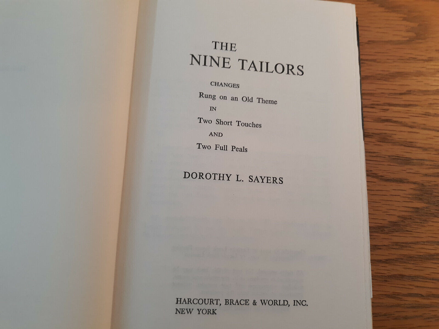 The Nine Tailors Dorothy L Sayers 1962 Harcourt, Brace & World Hardcover