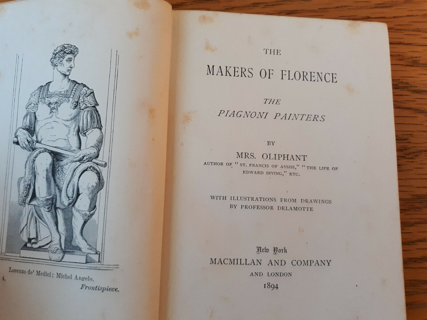 The Makers Of Florence Mrs Oliphant 1894 Hardcover The Piagoni Painters Macmilla