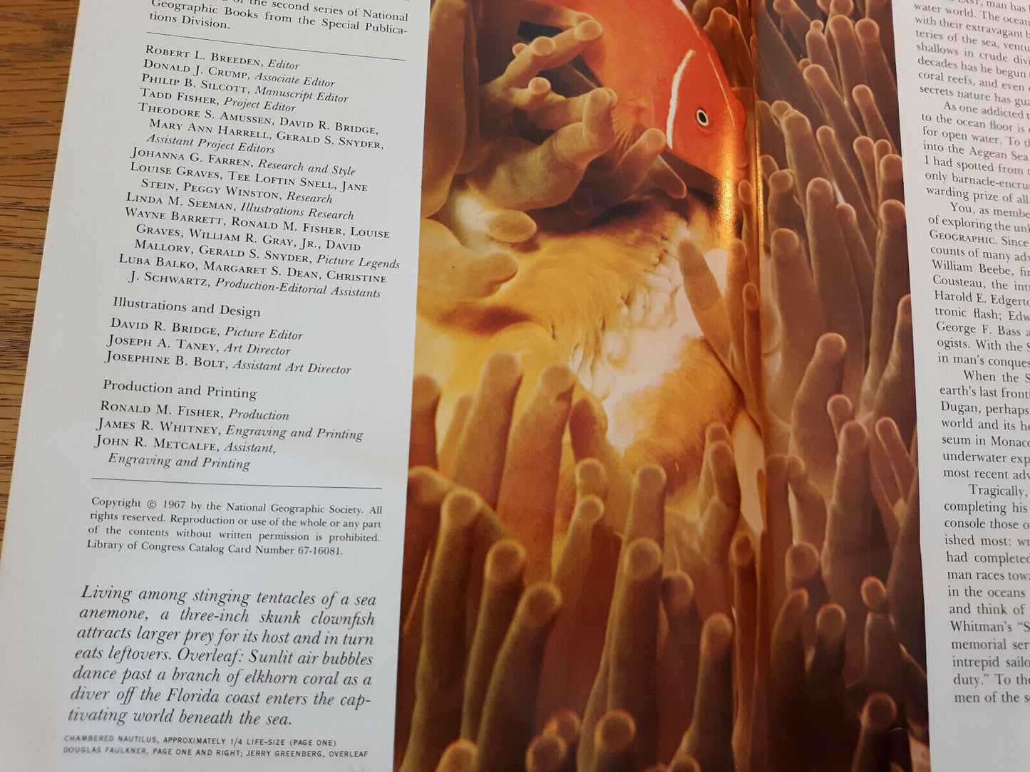 World Beneath The Sea James Dugan 1967 National Geographic Society Hardcover