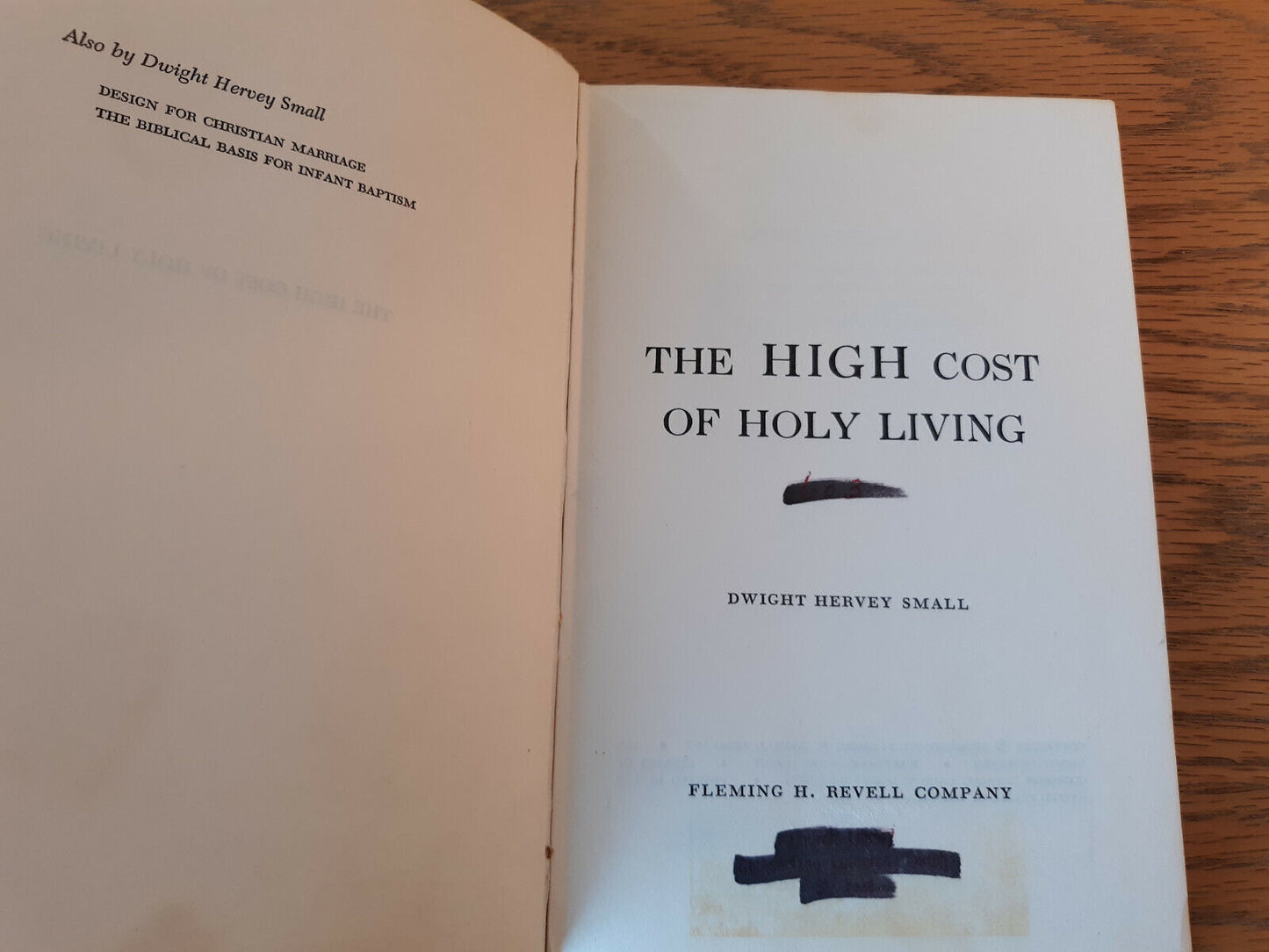 The High Cost Of Holy Living Dwight Hervey Small 1964 Hardcover Dust Jacket Flem