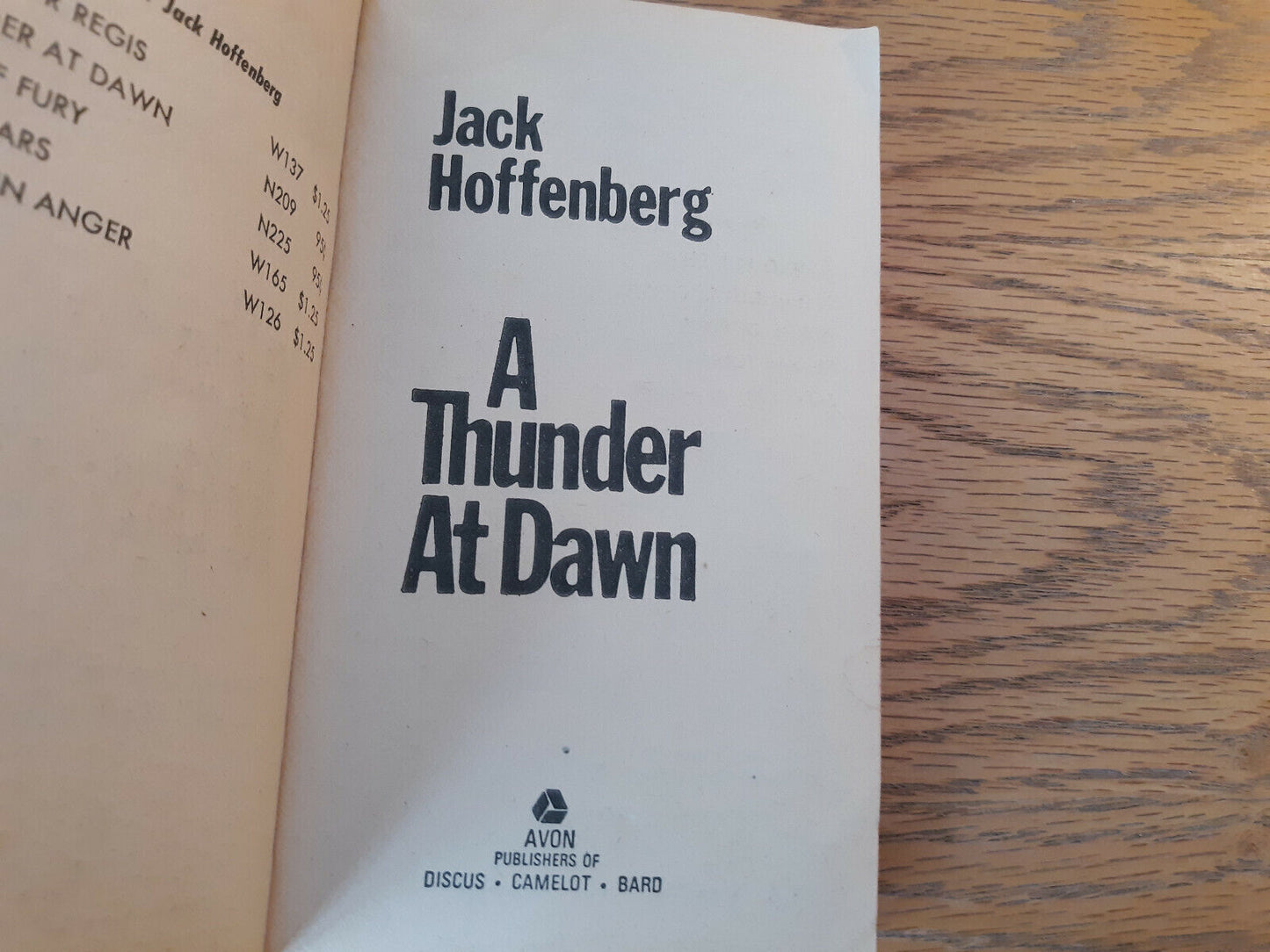 A Thunder At Dawn Jack Hoffenberg 1970 Paperback Avon